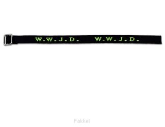 product afbeelding voor: Armband WWJD Zwart/Neon Groen