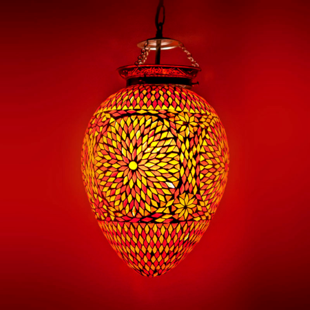 Oosterse mozaiek lamp | Papaya | Rood Oranje | Oosters interieur