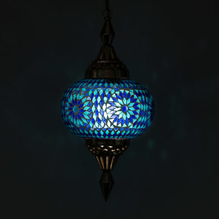 Mozaïek hanglampen Oosterse lamp blauw