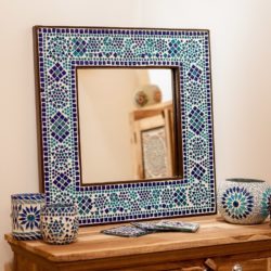 Oosterse spiegel | Mozaïek lijst | Blauw | Oosters interieur | Kalini
