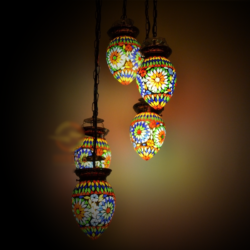 Oosterse hanglamp 5 bol | Mozaïek | Marokkaanse lamp | Oosterse lampen