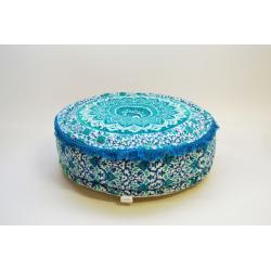 Oosterse poef mandala | Turquoise | Marokkaanse poef | Arabische kussens | Oosters interieur