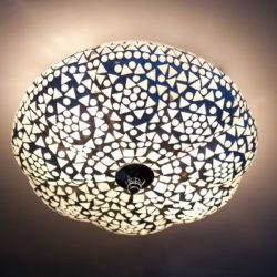 Oosterse plafonniere | Mozaiek | Marokkaanse lampen | Arabische plafonniere | Wit | Glas | Online | Goedkope lampen