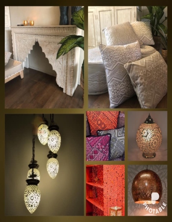 Oosterse interieur styling met Marokkaanse meubelen Oosterse kussens en Arabische lampen