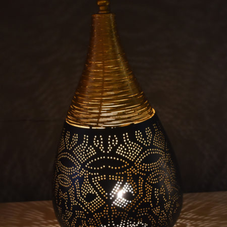 Oosterse tafellamp | Vintage goud/zwart | Oosterse lampen | Marokkaans interieur | Amsterdam