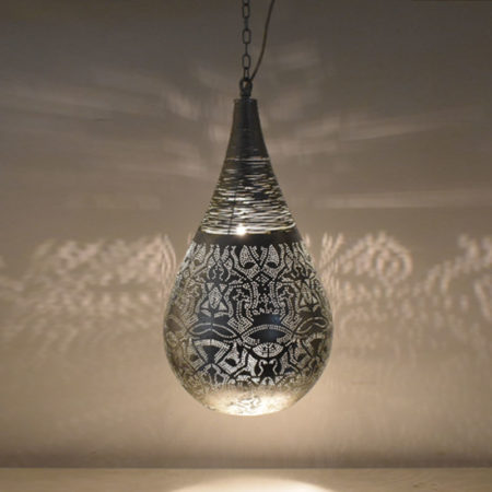 Oosterse hanglamp | filigrain | Marokkaanse lampen | zilver | Oosterse verlichting | Moderne Oosterse lamp online