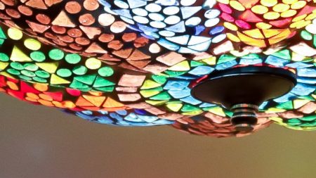 Oosterse plafonniere | Mozaiek | Multi-colour | Oosterse lampen | Plafondlampen