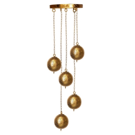 Oosterse hanglamp | Filigrain | Vintage goud met 5 filigrain bolletjes | Luxe Oosterse lampen