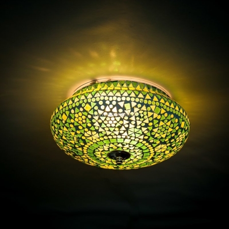 Oosterse plafond lamp | Mozaiek | Oosterse lampen | Groen | Kalini