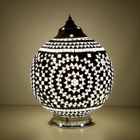 Oosterse tafellamp | Zwart wit | Mozaiek | Oosterse lampen | Oosterse tafellampen | Kalini