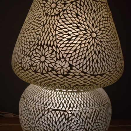 Oosterse tafellamp | Mozaiek lamp | Oosterse lampen | Transparant | Paddenstoel vorm