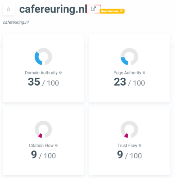 seo metrics cafereuring.nl